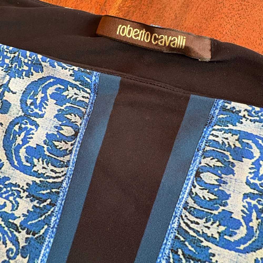 Roberto Cavalli Blue Pattern Dress